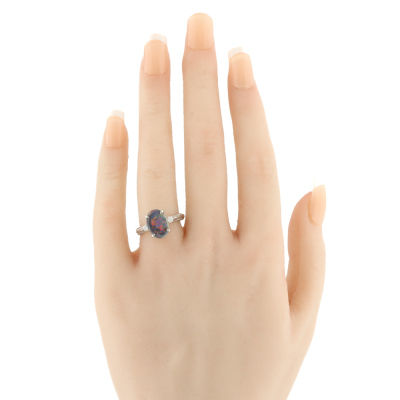 1.73ct Black Opal & Diamond Ring - 6