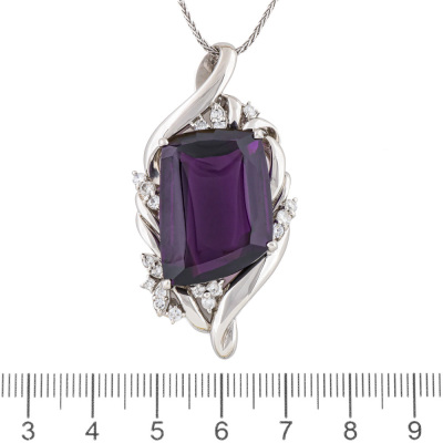 30.75ct Amethyst & Diamond Pendant - 2