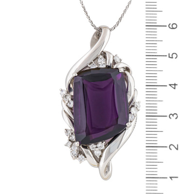 30.75ct Amethyst & Diamond Pendant - 3