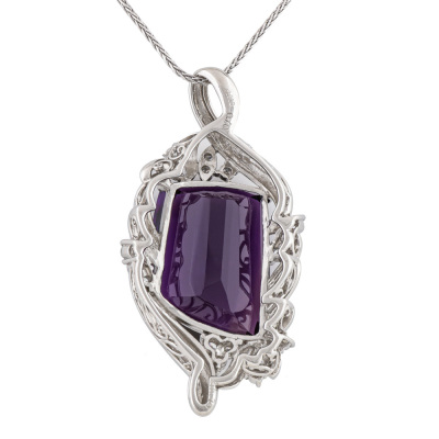 30.75ct Amethyst & Diamond Pendant - 5