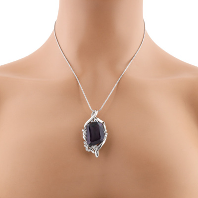 30.75ct Amethyst & Diamond Pendant - 6