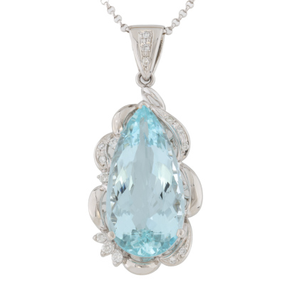 24.37ct Aquamarine & Diamond Pendant - 2