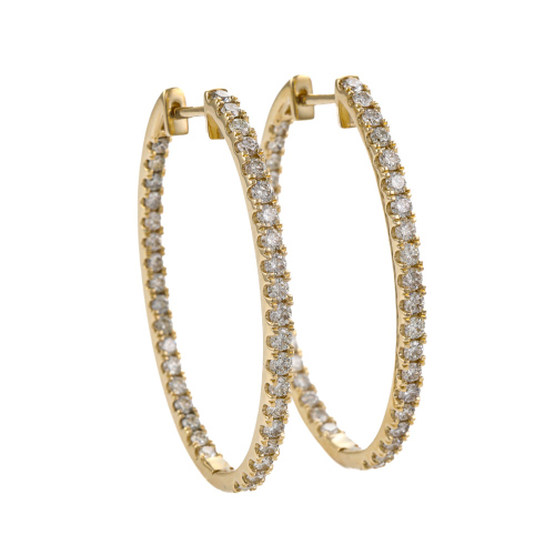 2.02ct Diamond Hoop Earrings