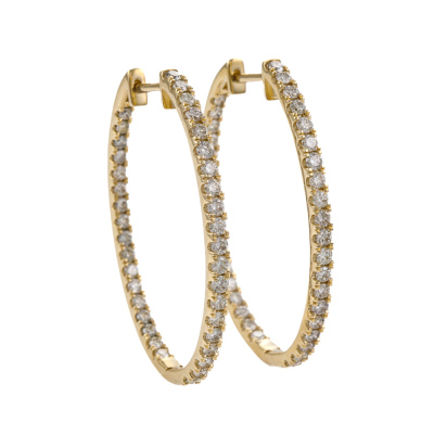 2.02ct Diamond Hoop Earrings