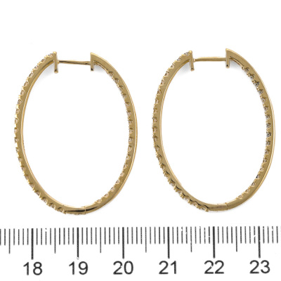 2.02ct Diamond Hoop Earrings - 2