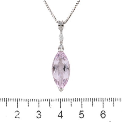 5.70ct Kunzite & Diamond Pendant - 3