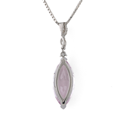 5.70ct Kunzite & Diamond Pendant - 4