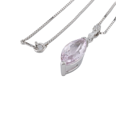 5.70ct Kunzite & Diamond Pendant - 5