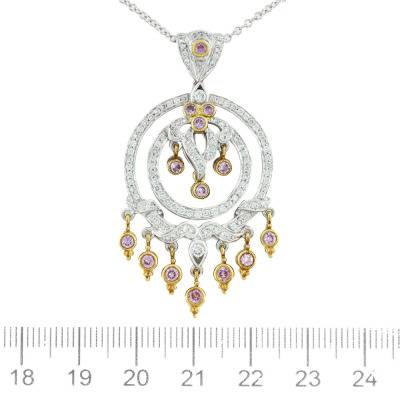 1.00ct Sapphire & Diamond Pendant 18ct Gold - 2