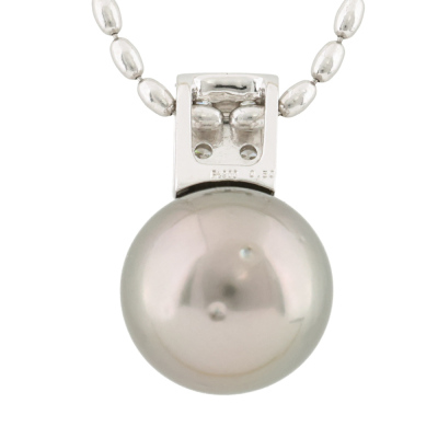 13.6mm Tahitian Pearl & Diamond Pendant - 4