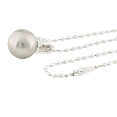 13.6mm Tahitian Pearl & Diamond Pendant - 5