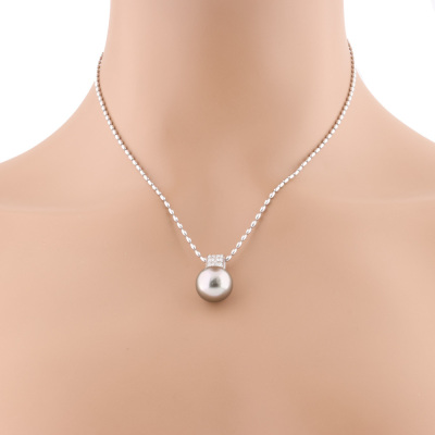 13.6mm Tahitian Pearl & Diamond Pendant - 6