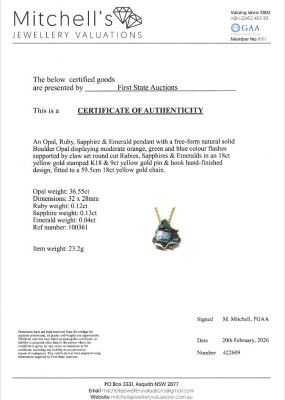 36.55ct Boulder Opal Pendant - 4