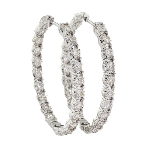 3.03ct Diamond Hoop Earrings