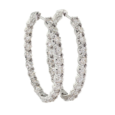 3.03ct Diamond Hoop Earrings