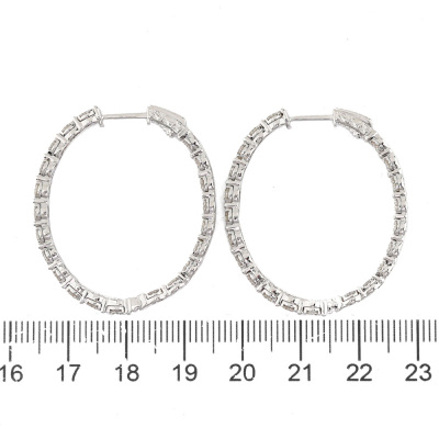 3.03ct Diamond Hoop Earrings - 3