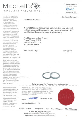 3.03ct Diamond Hoop Earrings - 4
