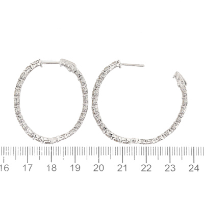 3.03ct Diamond Hoop Earrings - 5