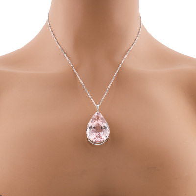 66.58ct Pear Shape Kunzite Pendant - 6