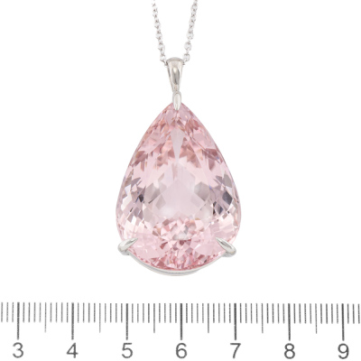 66.58ct Pear Shape Kunzite Pendant - 7