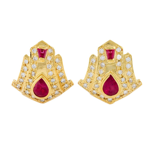 1.06ct Ruby & Diamond Earrings