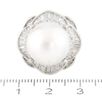14.3mm South Sea Pearl & Diamond Ring - 2