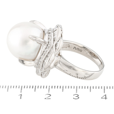 14.3mm South Sea Pearl & Diamond Ring - 3