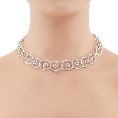 Yellow & White 5.93ct Diamond Necklace 52.7g
