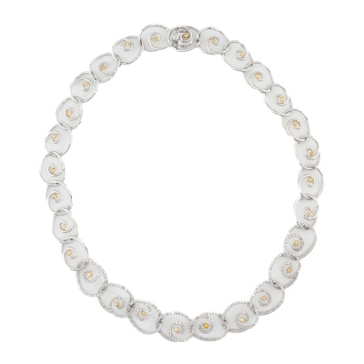 Yellow & White 5.93ct Diamond Necklace 52.7g - 2