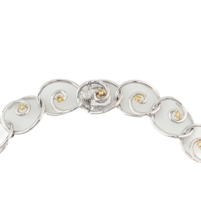 Yellow & White 5.93ct Diamond Necklace 52.7g - 3
