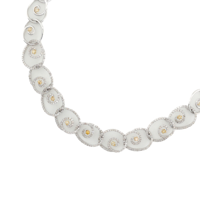 Yellow & White 5.93ct Diamond Necklace 52.7g - 5