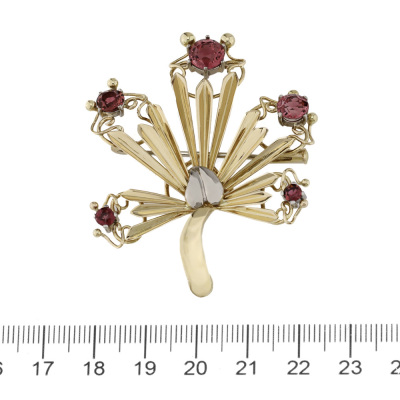 3.20ct Pink Tourmaline Gold Brooch - 3