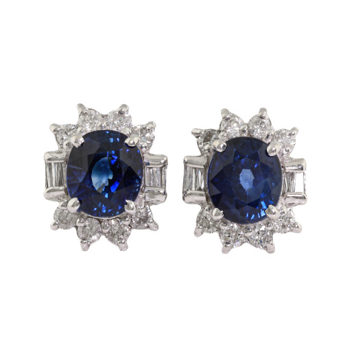 2.21ct Sapphire & 0.36ct Diamond Earrings