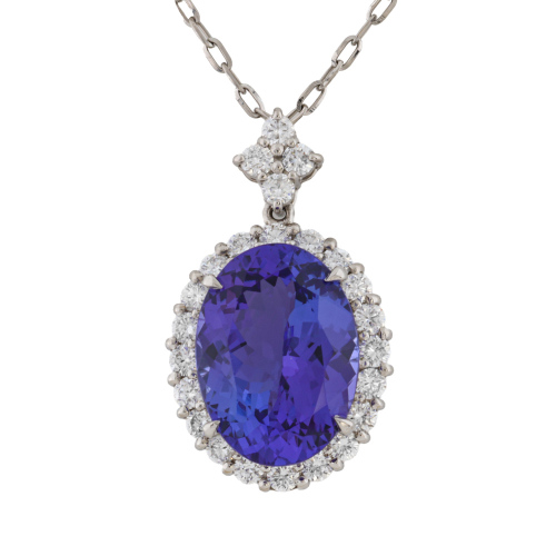 8.21ct Tanzanite & Diamond Pendant