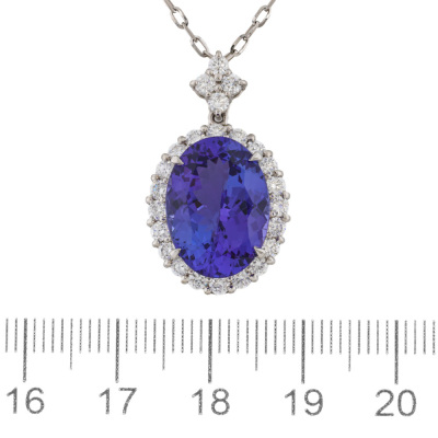 8.21ct Tanzanite & Diamond Pendant - 2