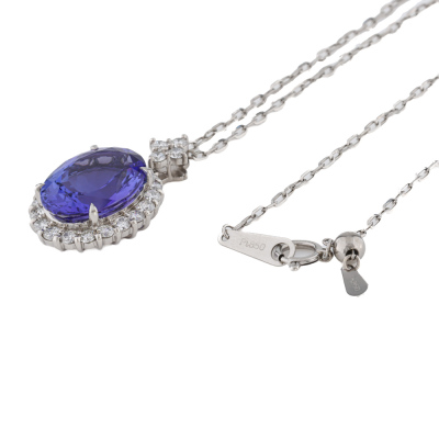 8.21ct Tanzanite & Diamond Pendant - 6