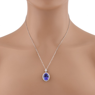 8.21ct Tanzanite & Diamond Pendant - 7
