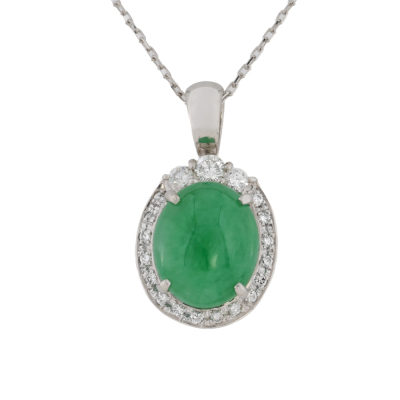 4.60ct Jade & Diamond Pendant