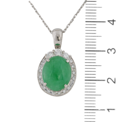 4.60ct Jade & Diamond Pendant - 2