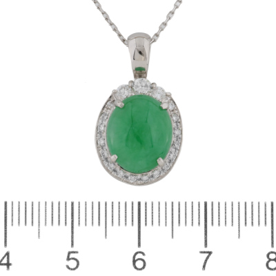 4.60ct Jade & Diamond Pendant - 3