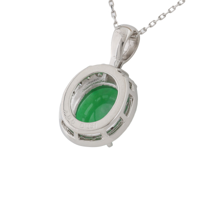 4.60ct Jade & Diamond Pendant - 4