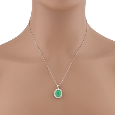 4.60ct Jade & Diamond Pendant - 6
