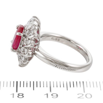 2.03ct Burmese Ruby & Diamond Ring GIA - 2