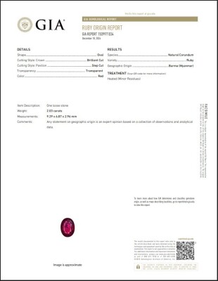 2.03ct Burmese Ruby & Diamond Ring GIA - 3