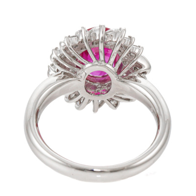 2.03ct Burmese Ruby & Diamond Ring GIA - 4