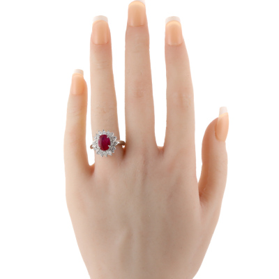 2.03ct Burmese Ruby & Diamond Ring GIA - 6