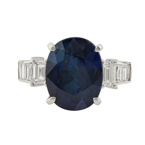 7.12ct Sapphire & 1.11ct Diamond Ring