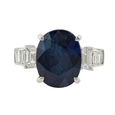 7.12ct Sapphire & 1.11ct Diamond Ring