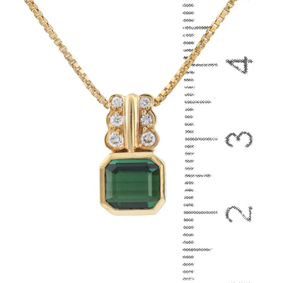 1.80ct Green Tourmaline & Diamond Pendant - 3