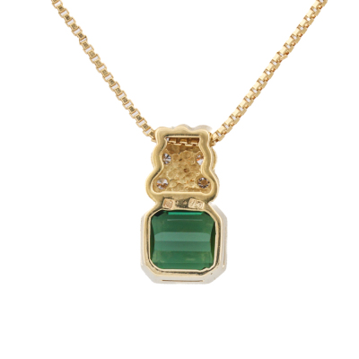 1.80ct Green Tourmaline & Diamond Pendant - 4